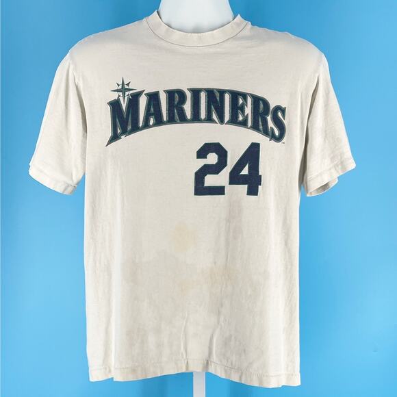 90s MLB Seattle Mariners Ken Griffey Jr Majestic tshirt 1990s vintage - Picture 1 of 9